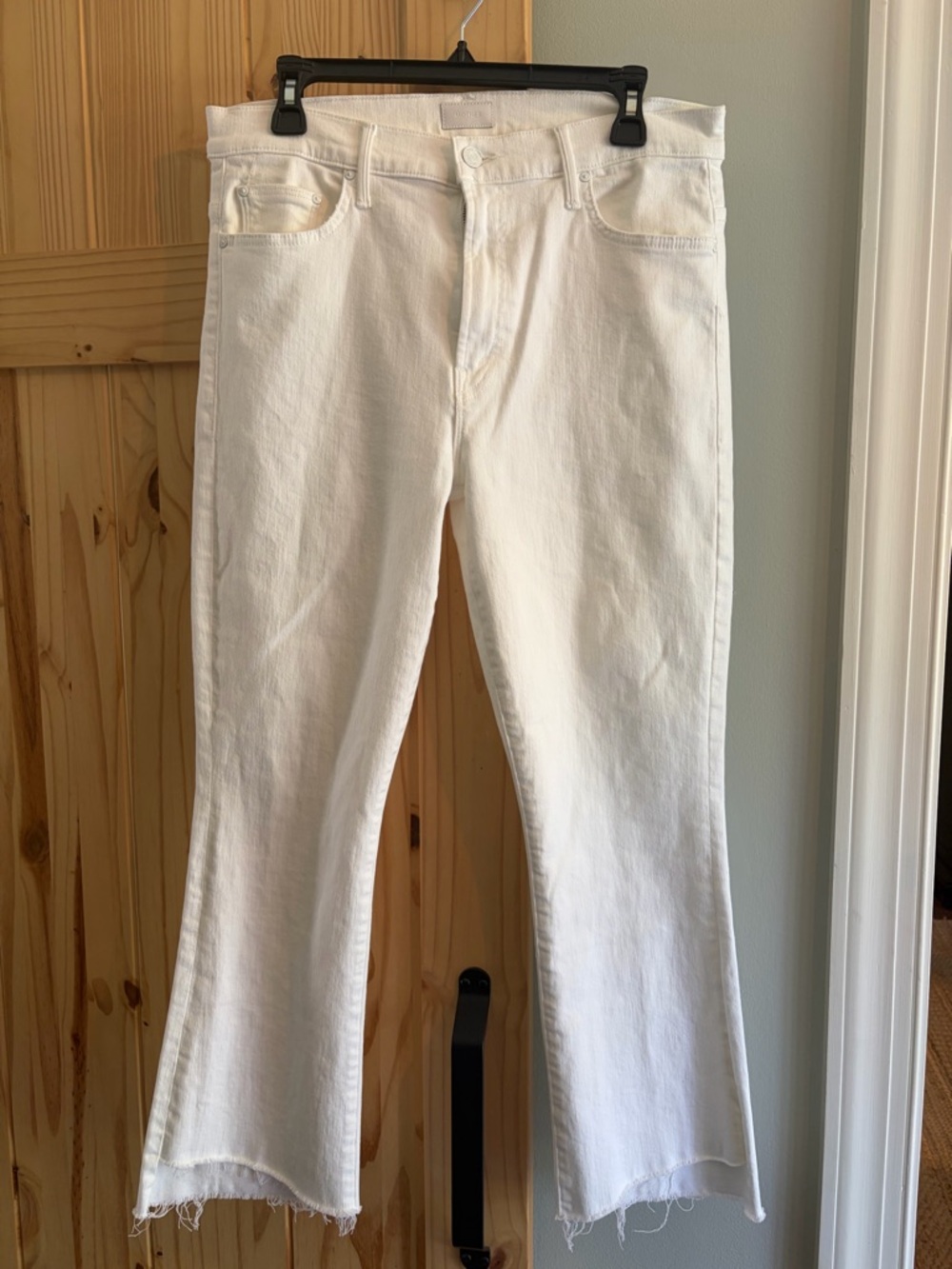MOTHER White Denim Jeans with Branded Tab